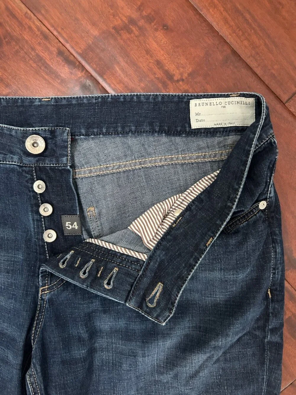 Brunello Cucinelli Italian Designer Jeans Traditional Fit Button Fly Size 54